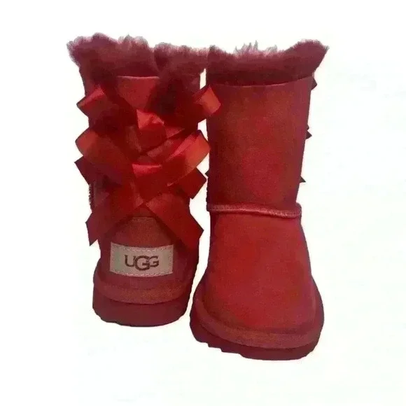 New UGG Toddler size 6 Samba Red Bailey Bow II boots - Picture 5 of 9